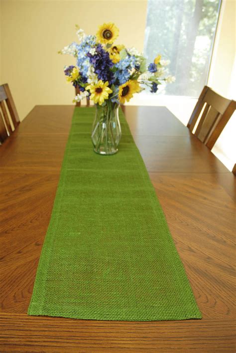 Gifts for the runner who has everything: Jute Table Runner Green 14x72in