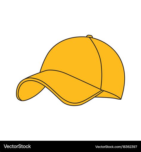 Yellow Baseball Cap Icon Royalty Free Vector Image