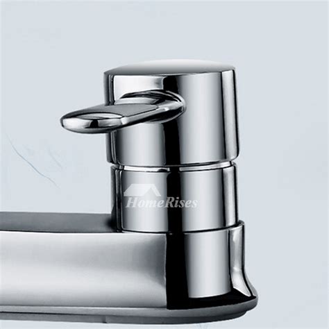 The concord adjustable wall mount bridge faucet adorns your kitchen with a newness that enhances the senses. Gooseneck Kitchen Faucet Centerset Silver Chrome Brass 2 Hole