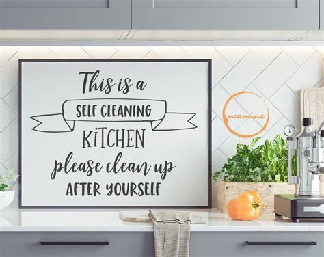 Self Cleaning Kitchen Sign Svg Cut Files For Cricut Silhouette Etsy