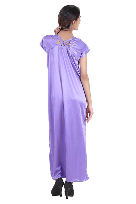 Buy Glossia Beautiful One Satin And One Cotton Nightygown Combopack Of 2 For Womengirlsfree