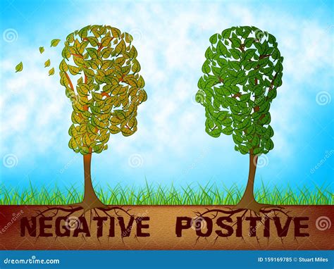 Positive Versus Negative Words Depicting Reflective State Of Mind 3d