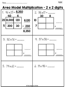 Place value and area models. Singapore Math Area Model Multiplication by Teach Twenty ...