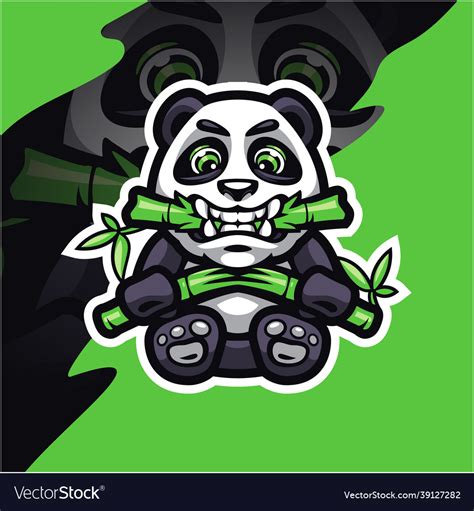 Panda Esport Mascot Logo Design Royalty Free Vector Image