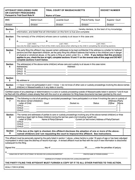 Child Custody Forms Massachusetts Fill Out And Sign Online Dochub