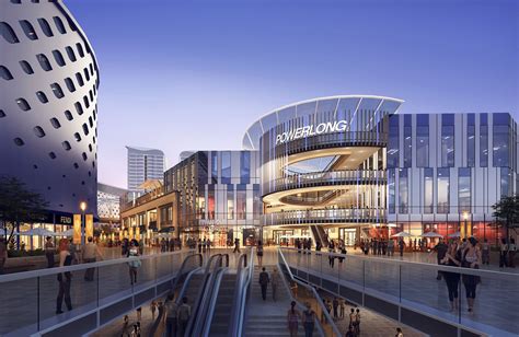 An Artists Rendering Of The Entrance To A Shopping Mall With Escalators