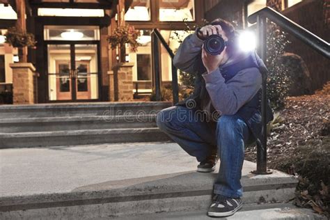 Photographer In Action Stock Photo Image Of Camera Photographer