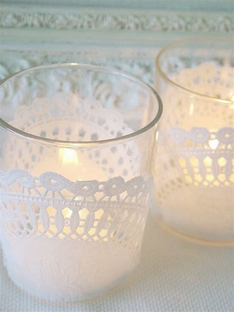 Lace Style Candle Holder With Candles Candles Paper Doilies Diy Candles