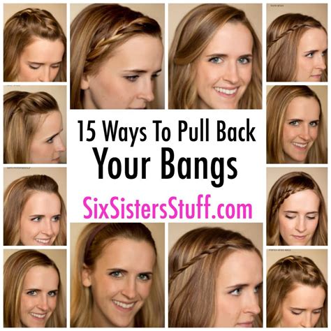 Usually, the bottom half of your hair will be pretty short, so do your best to add in bends to tie the look in with the longer top half. 15 Ways to Pull Back Your Bangs | Six Sisters' Stuff