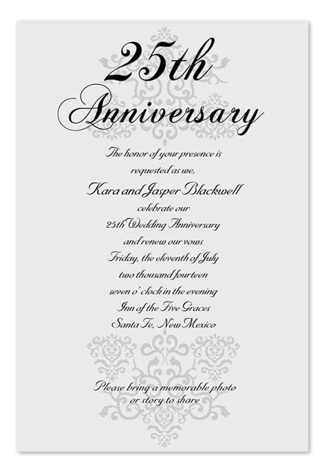 Free Printable 25th Wedding Anniversary Invitations Printable Templates