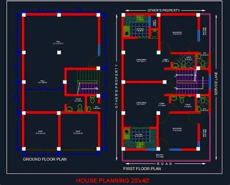 House Planning Floor Plan 20x40 Autocad File 2bhk House Plan 20x40