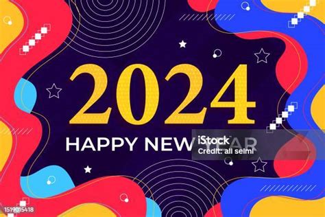 Ilustración De Año Nuevo 2024 Y Más Vectores Libres De Derechos De 2024