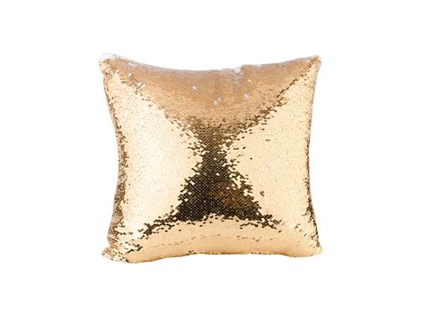 Flip Sequin Pillow Covergold W White 10pack Bestsub Sublimation