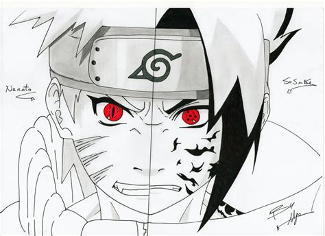 Naruto And Sasuke Black And White Zerkalovulcan