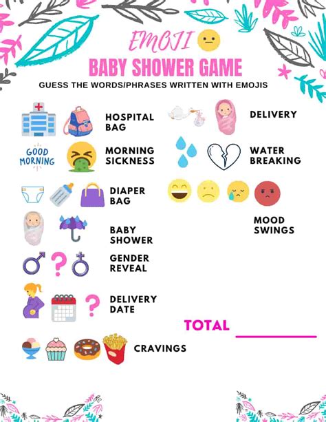 Baby Shower Emoji Game Guide Printable Included