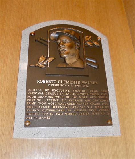 Roberto Clemente Plaque National Baseball Hall Of Fame Cooperstown