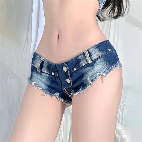 Wholesale Sexy Open Crotch Denim Shorts Female Nightclub Women Clothes