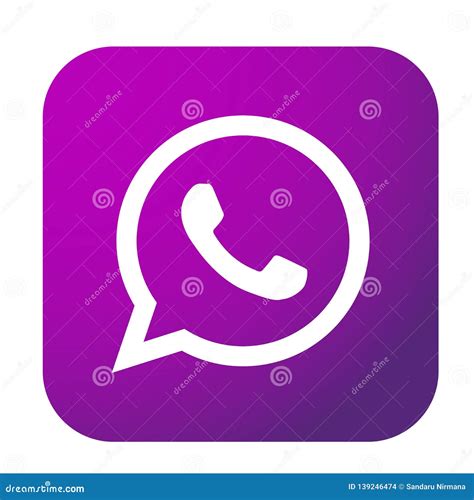 Whatsapp Icon Logo Element Sign Vector In Purple Mobile App On White