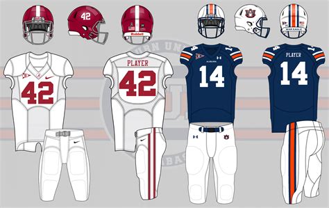 Football Uniform Matchups Auburn Uniform Database