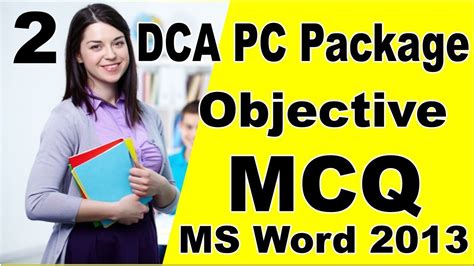 Dca Pc Package Objective Questions Word 2013 Part 2 Youtube