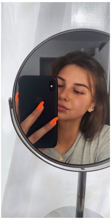 Mirror Selfie Small Mirror Selfie Aesthetic No Face Orange
