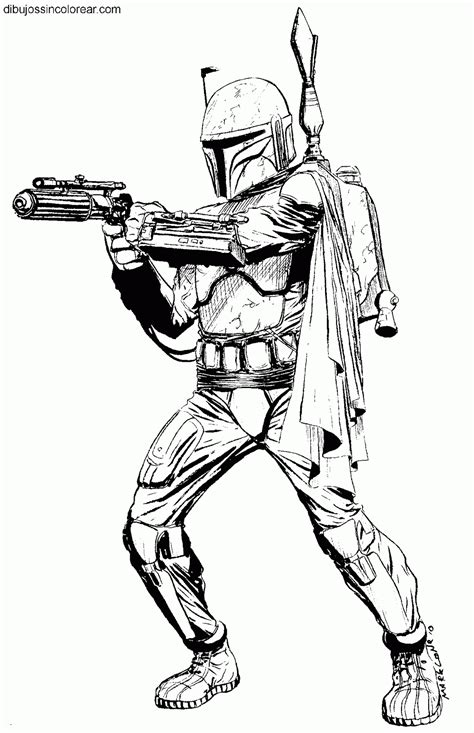 Dibujos De Boba Fett Star Wars La Guerra De Las Galaxias Para Colorear