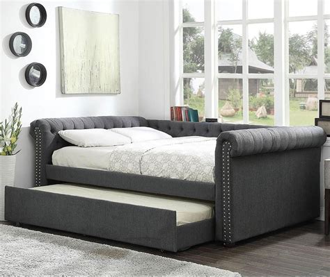 You can turn the daybed into a seating area with pillows against the wall or simply use it as a bed. Furniture of America Leanna CM1027GY-Q-BED Transitional ...