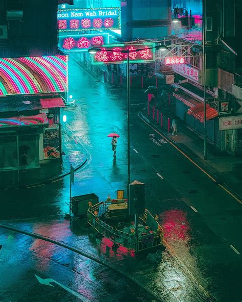 Yau Ma Hujan Tei Perkotaan Topan Distopium Hong Kong Estetika