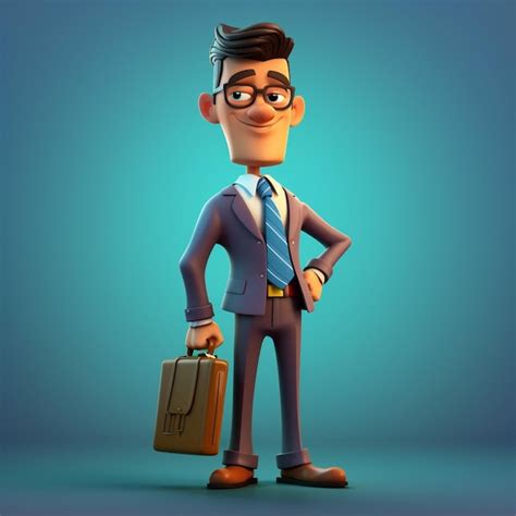 Premium Ai Image Cartoon Of A Man Wearing Glasses And Holding A Brown Bag