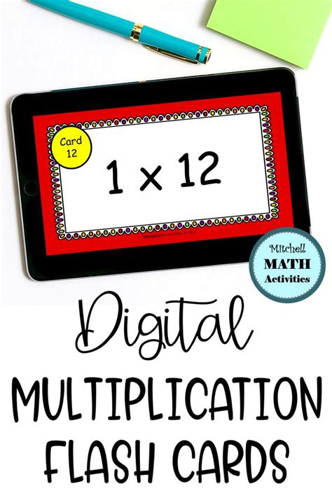 Digital Multiply By 1 Flash Cards For Multiplication Fact Fluency