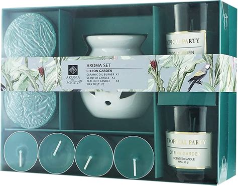 Pc Ceramic Oil Burner Gift Set With Scented Tealight Candles Wax Melts Glass Scented Candles