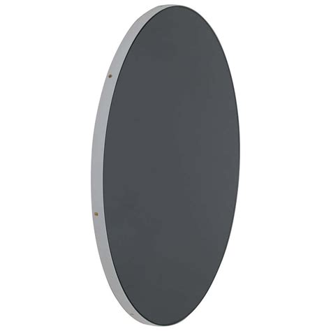 Orbis Black Tinted Modernist Round Customisable Mirror Black Frame