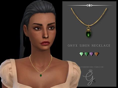 Onyx Siren Necklace Glitterberry Sims On Patreon Sims 4 Cas Sims Cc