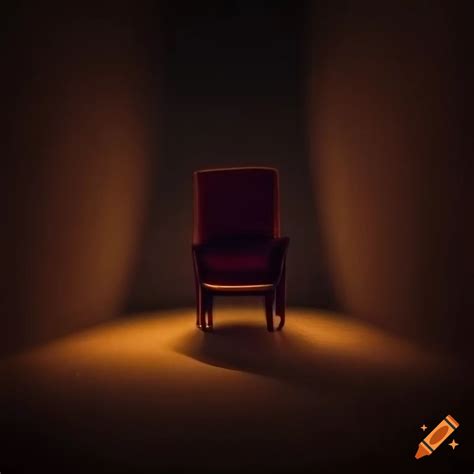 Minimalist Dark Room With A Lit Chair