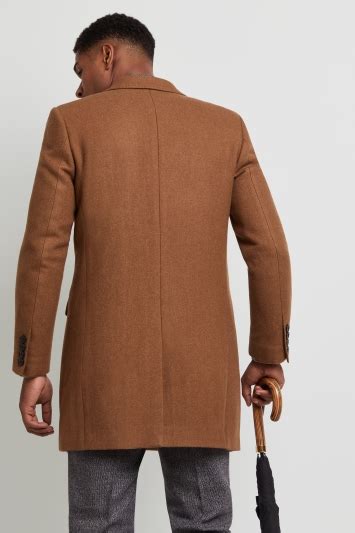 Moss 1851 Tailored Fit Camel Double Face With Grey Overcoat