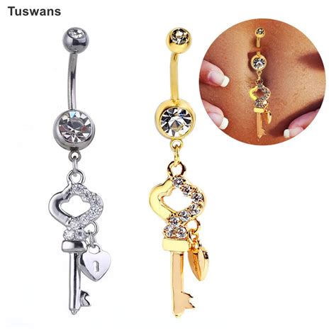 Buy High Quality 316l Surgical Steel Key Navel Piercing Belly Button Rings Sexy