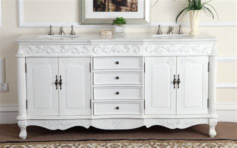These vanities always come with two sinks, either vessel sinks or recessed basins, and feature extra countertop space for all your decorating and organizing needs. 72 inch Double Sink Bathroom Vanity Antique White Color ...