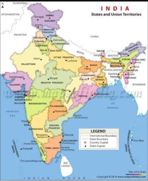 Mark Indian States With Their Capitals On Political Map Of India