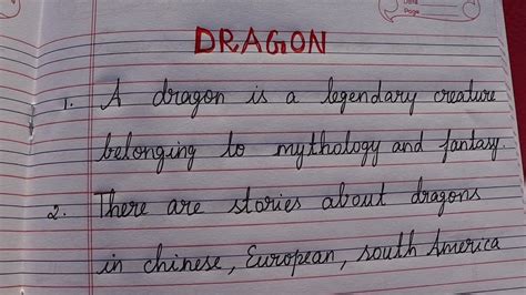 10 Lines About Dragon 🐉 Essay About Dragons 🐉 Youtube