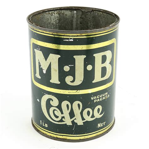 Mjb Coffee Can 1lb Early Style Can Vintage Coffee Canning Coffee