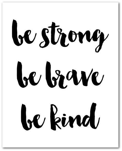 Be Strong Be Brave Be Kind Printable Wall Art Bedroom Etsy
