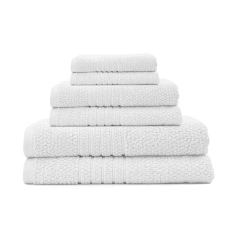 Lintex Softee 6 Piece 100 Cotton Terry Bath Towel Set In White 872778