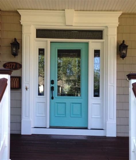 My New Front Door In A Turquoise Color Benjamin Moore 669 Oceanic