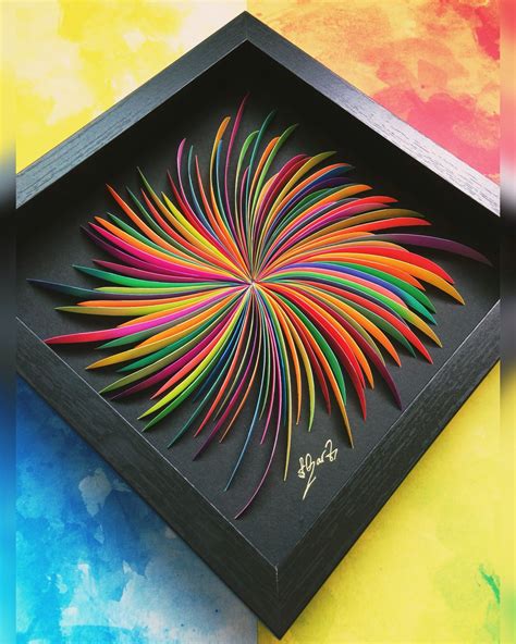 Quilling Art Colorful Unique Tpaper Wall Art Framed Etsy