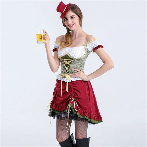 2016 new sexy beer girl costume girl wench maiden halloween costume for women german oktoberfest