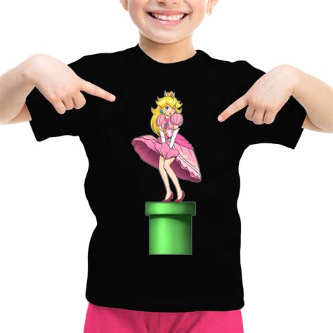 Funny Mario Girls Kids T Shirt Princess Peach Mario