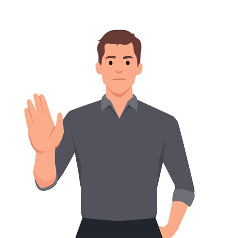 Trendy Young Business Man Making Or Showing Stop Gesture Sign With Hand