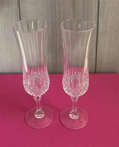 Six Crystal Champagne Flutes By Cristal Darques Etsy