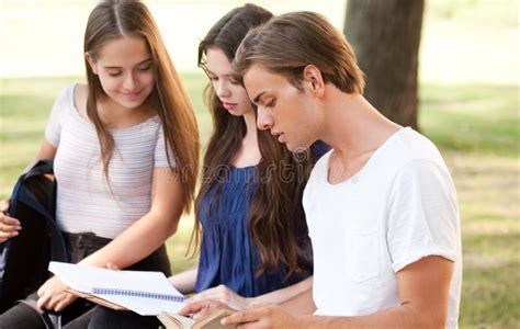 Happy High School Students Stock Photo Image Of Classmate Blue