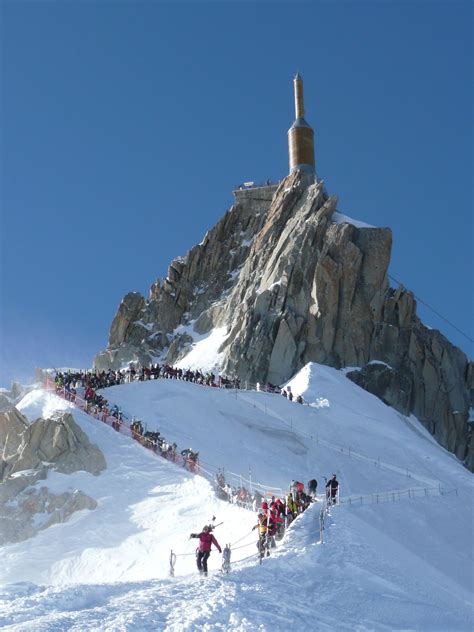 Aiguille Du Midi Vallee Blanche Chamonix Mont Blanc Ski With A
